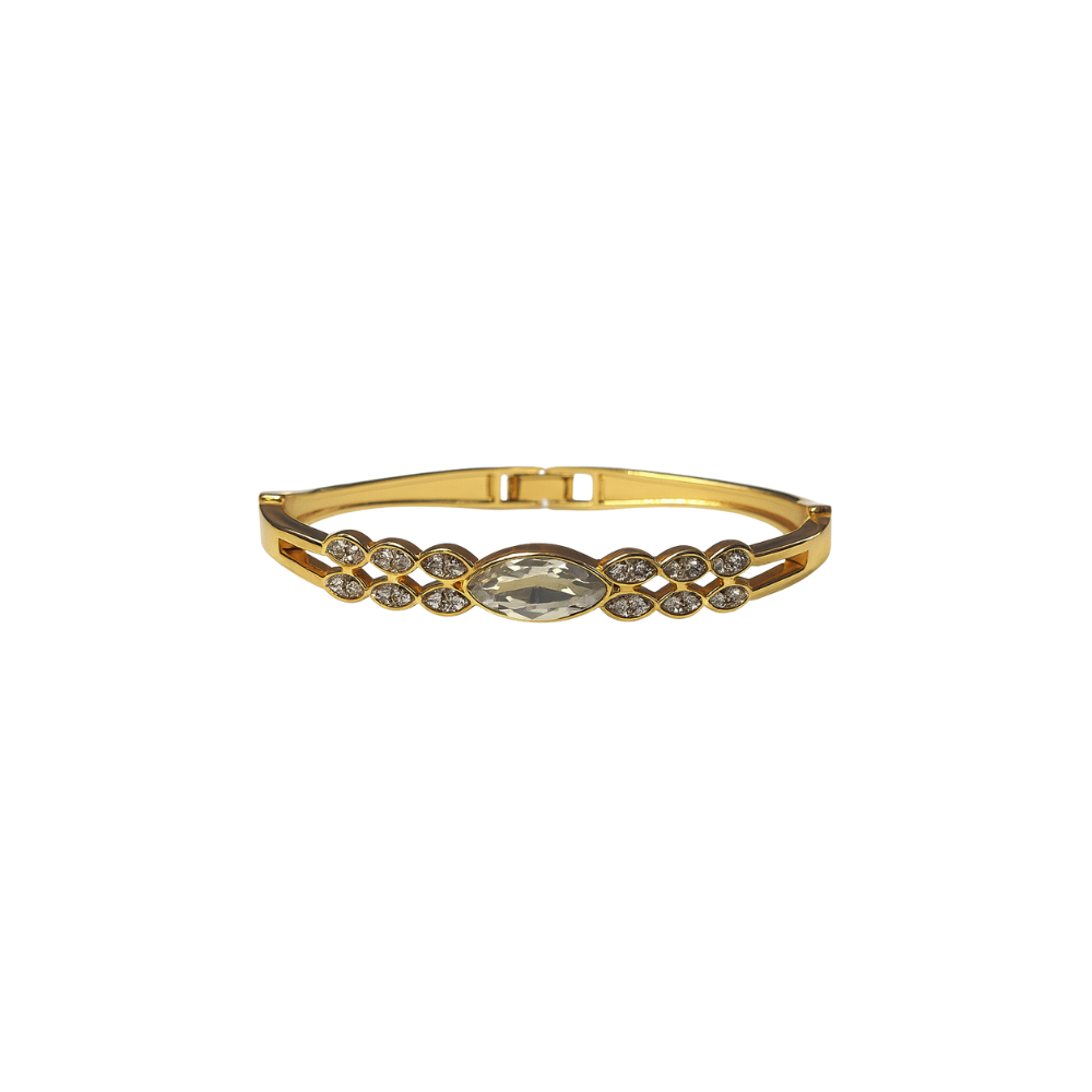 Gold Crystal Leaf Bracelet