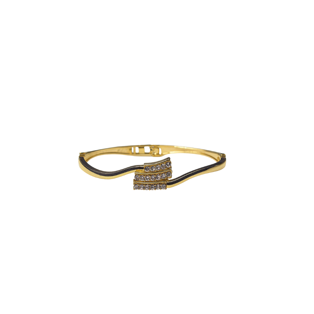 Gold Curved Crystal Bracelet