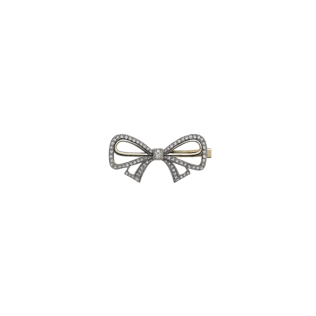 Sparkling crystal loop bow hair clip