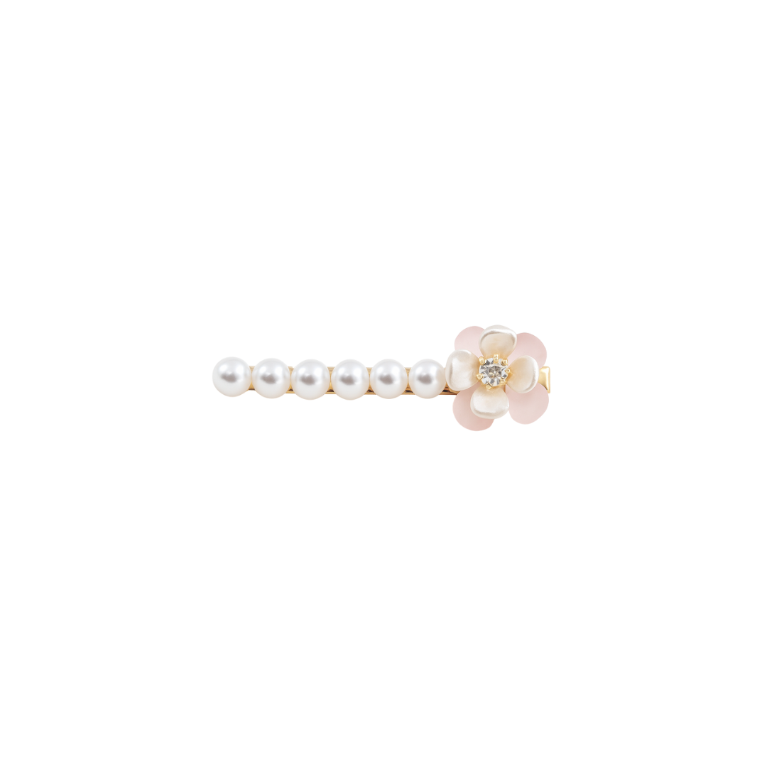 Blush pearl blossom hair clip