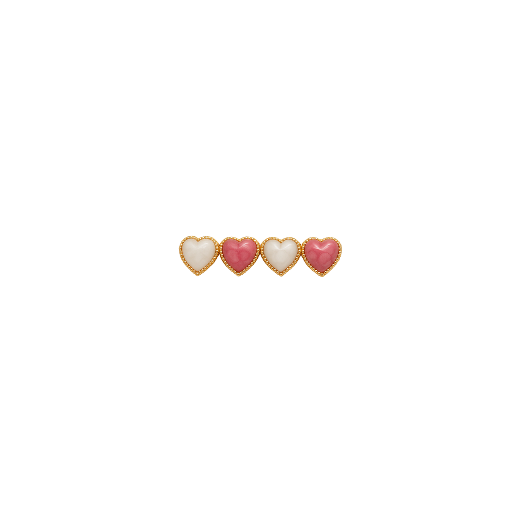 Two-tone heart charm hair clip
