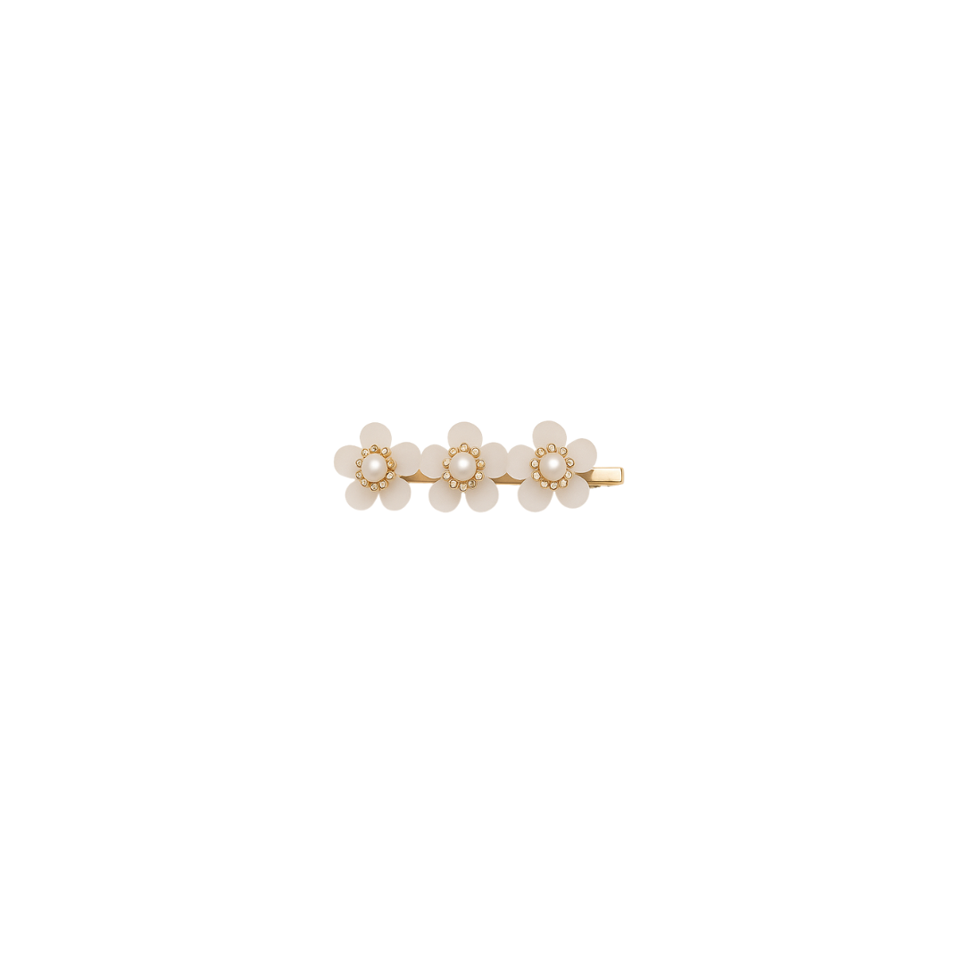 Crystal daisy pearl hair clip