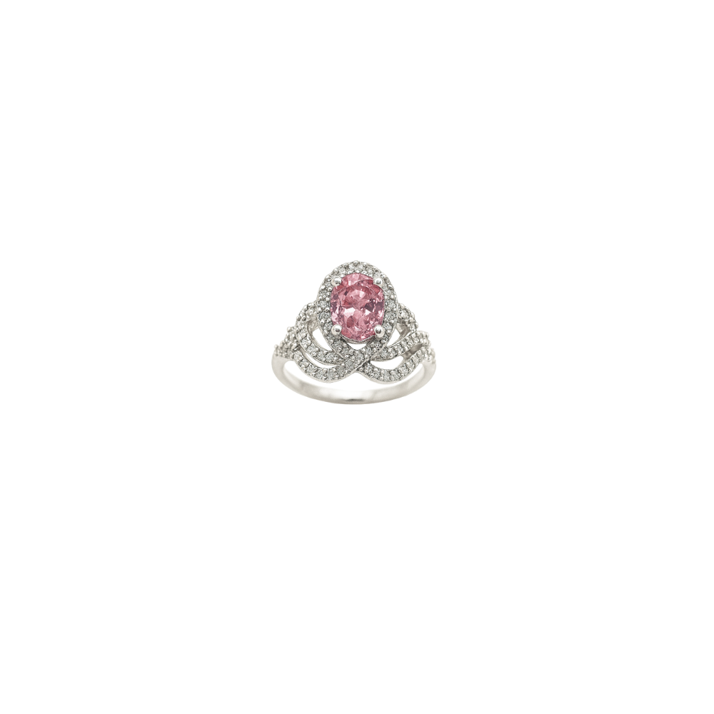 Pink crown Crystal Ring
