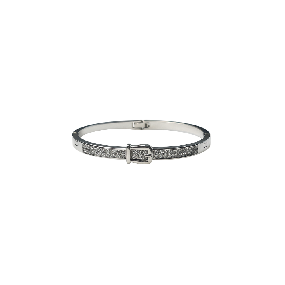 Silver Buckle Crystal Bracelet