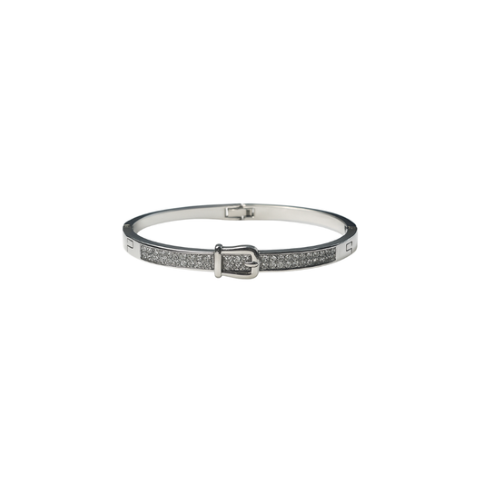 Silver Buckle Crystal Bracelet
