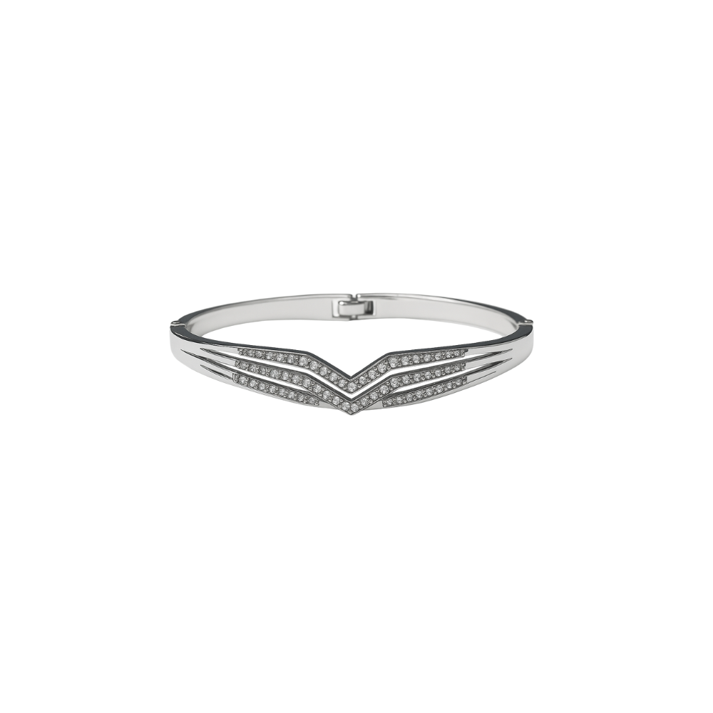 Silver Chevron Sparkle Bracelet