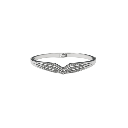 Silver Chevron Sparkle Bracelet