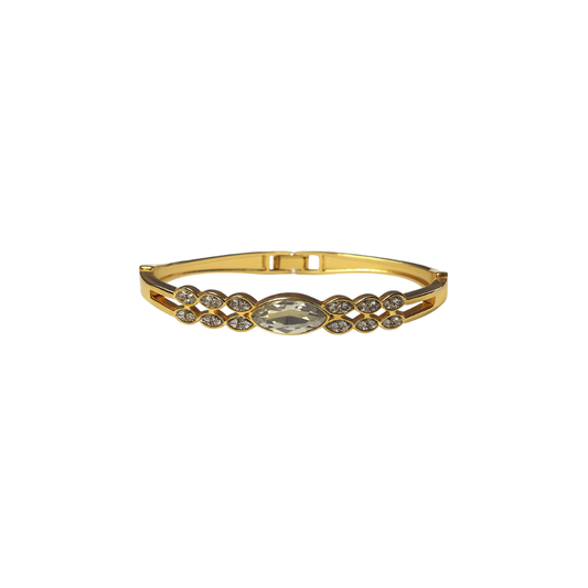 Gold Crystal Leaf Bracelet