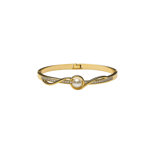 Gold Pearl Wave Bracelet