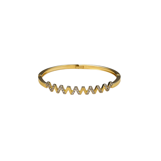 Gold Zigzag Crystal Bracelet
