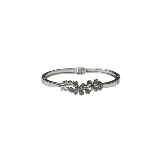 Silver Floral Crystal Bracelet