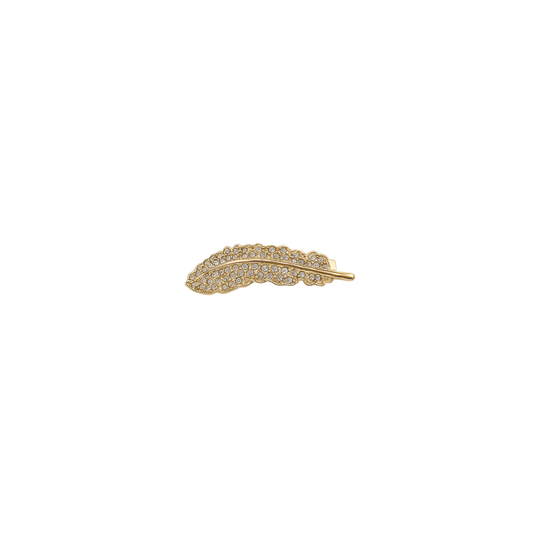 Gold leaf crystal hair clip