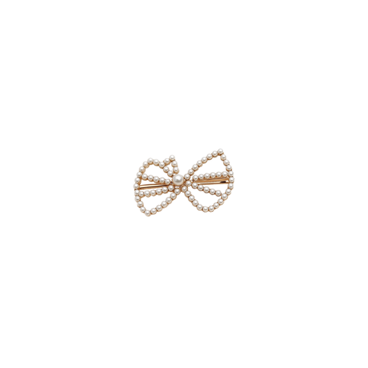 Pearl bow hair clip