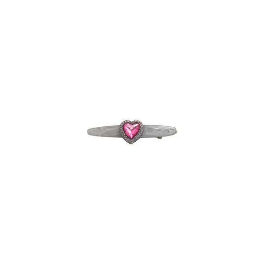 Blush heart gem hair clip