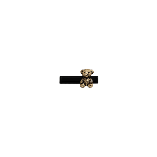 Gold teddy bear hair clip