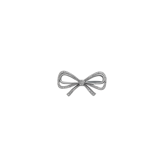 Crystal ribbon bow hair clip