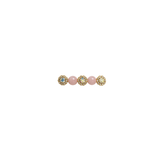 Golden blossom pink pearl hair clip