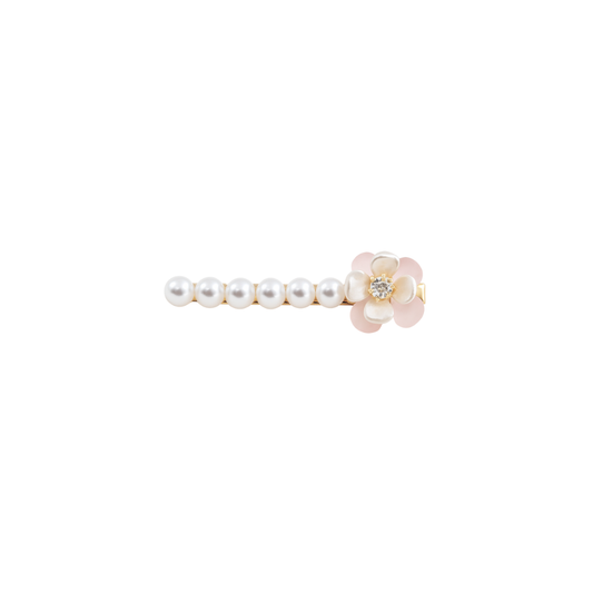 Blush pearl blossom hair clip