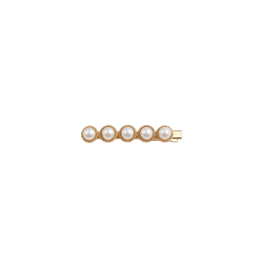 Classic gold frame pearl hair clip