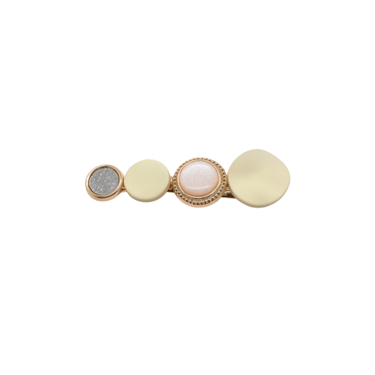Golden matte pearl accent hair clip