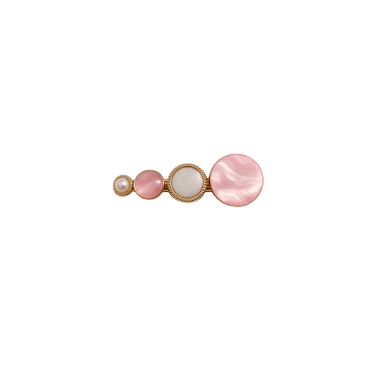 Blush crystal & pearl accent hair clip