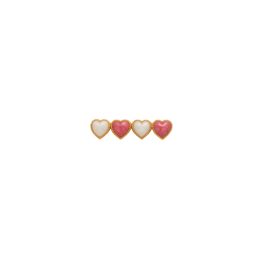 Two-tone heart charm hair clip
