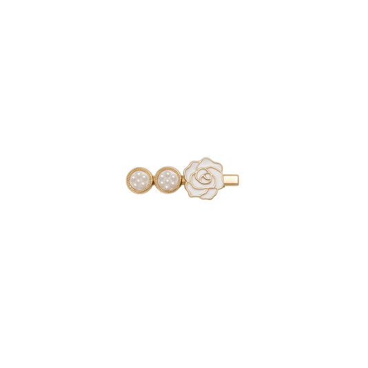 Pearl blossom rose hair clip