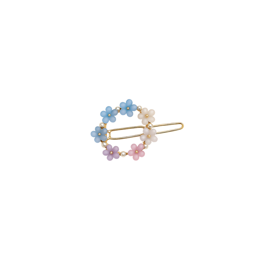 Floral pearl wreath hair clip