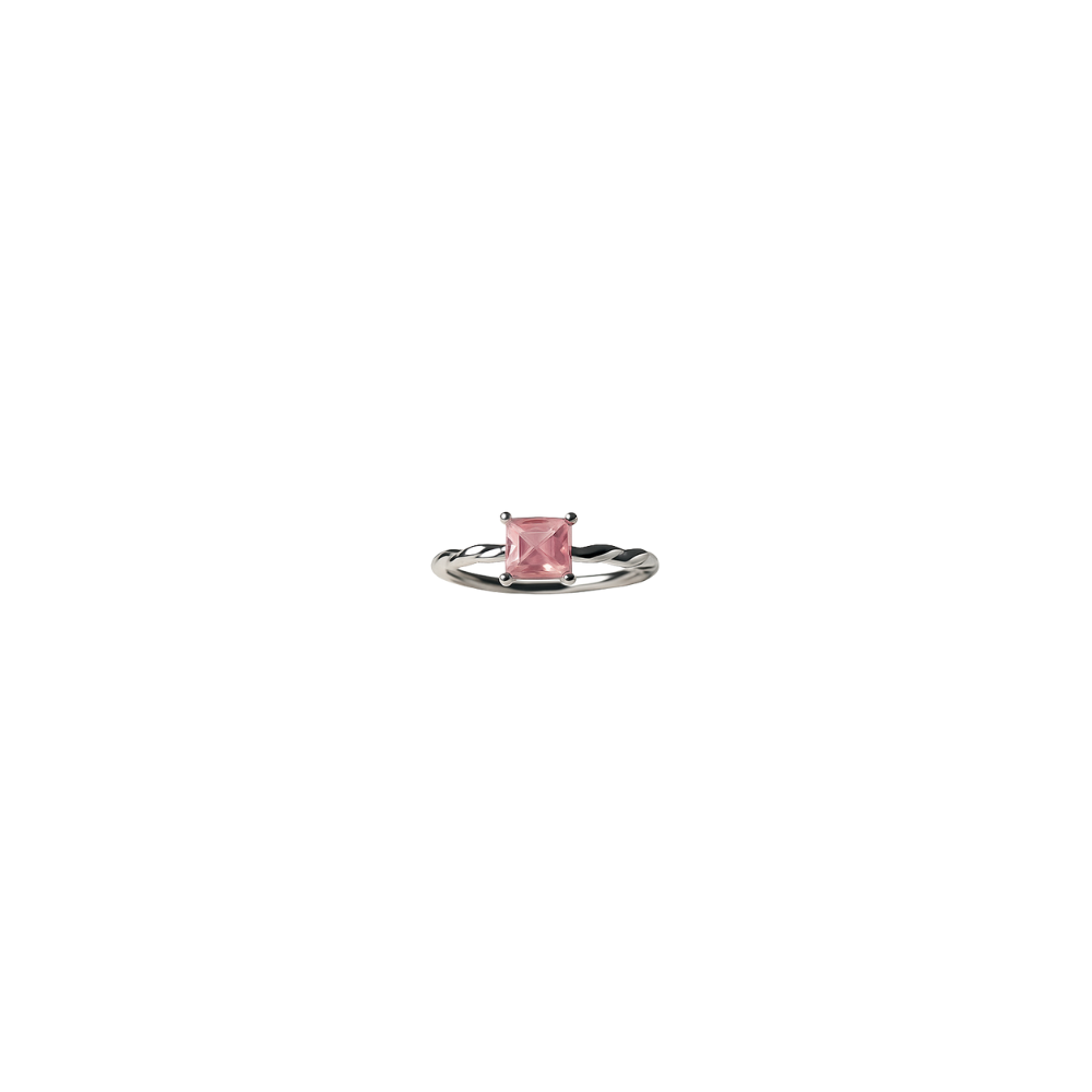 Pink Princess Cut Ring