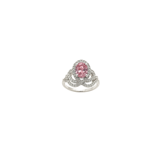 Pink crown Crystal Ring