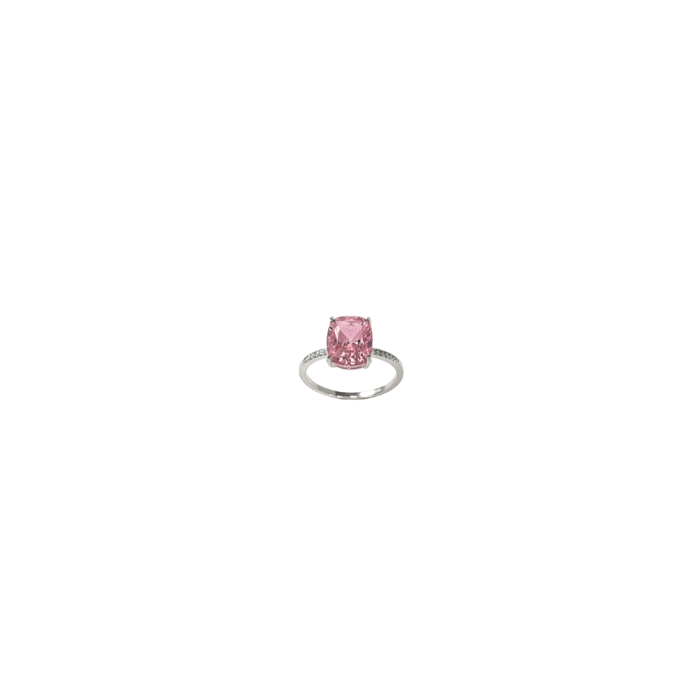 Pink Oval Crystal Ring